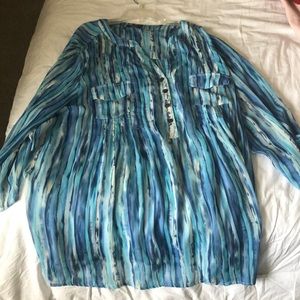 Beautiful blue kind of see through top!